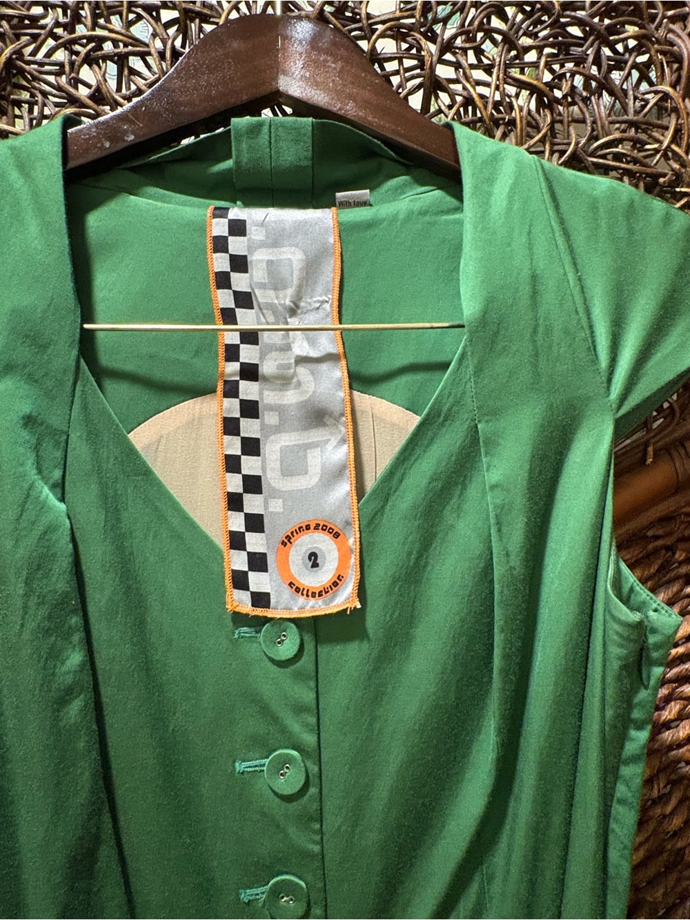Rare 2008 L.A.M.B. Green Fit & Flare Dress Rockabilly Pinup Style - Picture 3 of 3